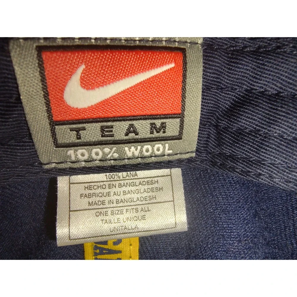 Nike Team Michigan Wolverines Hat Navy‎ Blue 100% Wool Adjustable Cap Mens OSFA